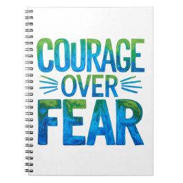 Courage over fear notizblock