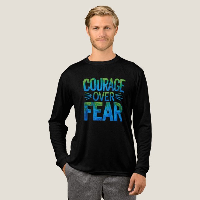 Courage over fear Tri-Blend shirt (Volle Vorderseite)