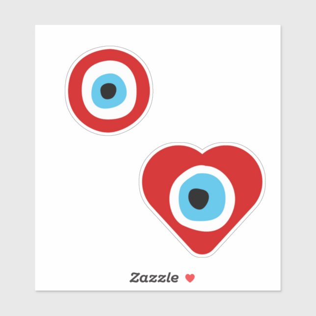 Courage Red Evil Eye Custom-Cut Vinyl Sticker (Blatt)