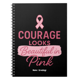 Courage sieht schön aus in rosa Brustkrebs Notizblock