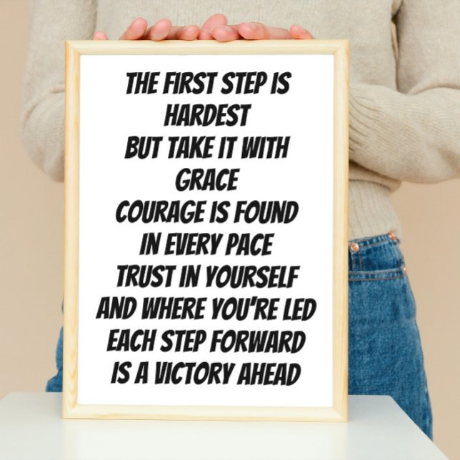 Courage to Begin inspirierendes Mini-Gedicht Poster (Von Creator hochgeladen)
