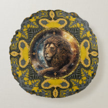 Courageous Leo Zodiac Gelbes Fraktal Mandala