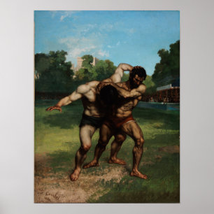 Courbet - Die Ringkämpfer Poster