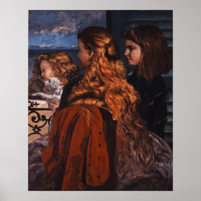 Courbet - Drei junge Engländer Poster (Vorne)