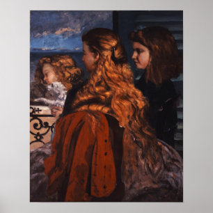 Courbet - Drei junge englische Frauen Poster