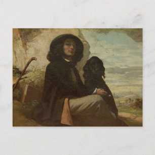 Courbet mit seinem Schwarzen Hund, 1842 Postkarte