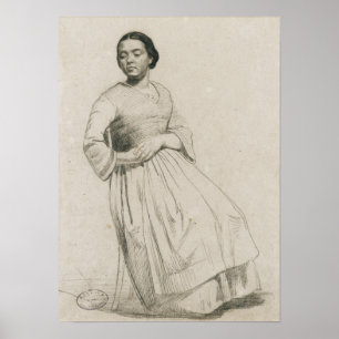 Courbet - mutmaßliches Portrait von Virginie Binet Poster