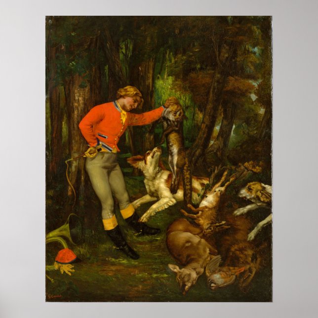 Courbet - Nach der Jagd Poster (Vorne)