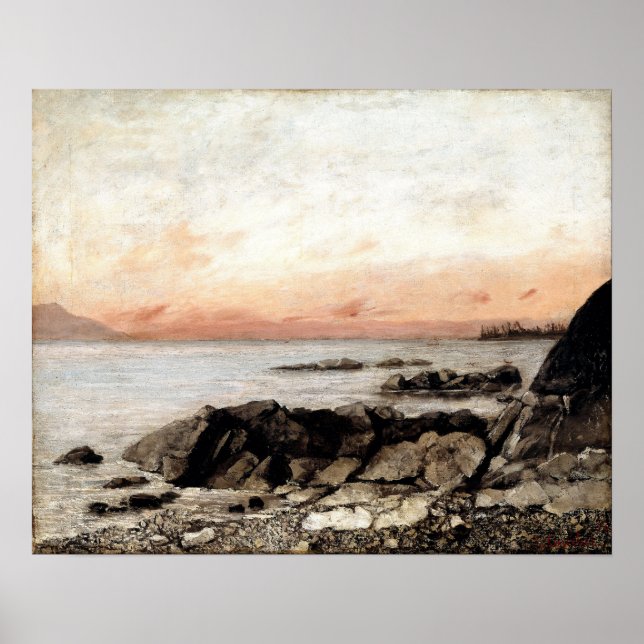 Courbet - Sunset Vevey Schweiz Poster (Vorne)