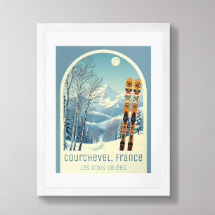 Courchevel France Les trois Vallées ski Poster