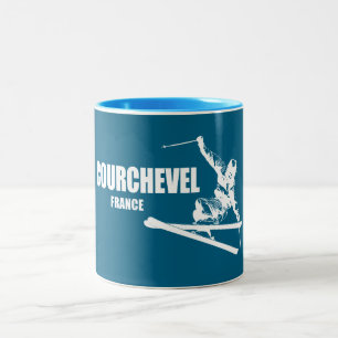 Courchevel France Skier Zweifarbige Tasse