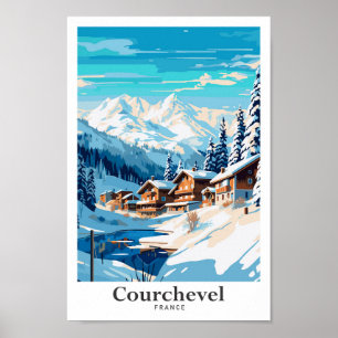 Courchevel Frankreich Art Vintage Poster