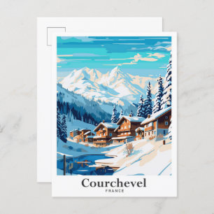 Courchevel Frankreich Art Vintage Postkarte