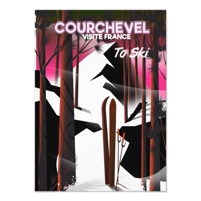 Courchevel, Frankreich Skireiseplakat Fotodruck (Vorne)