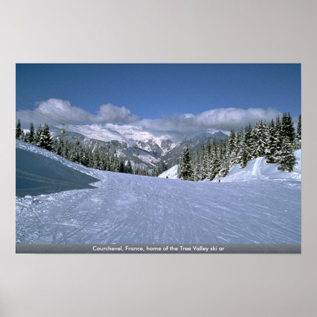 Courchevel, Frankreich, Zuhause des Skiareals Tree Poster (Vorne)