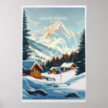 Courchevel Reiseplakat Frankreich Courchevel Reise