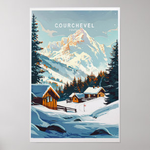 Courchevel Reiseplakat Frankreich Courchevel Reise Poster