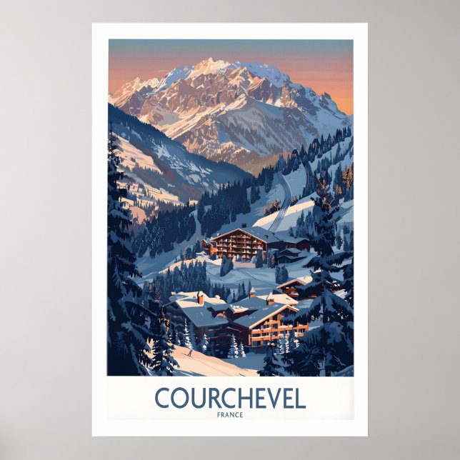 Courchevel Ski-Druck - Frankreich 1 Poster (Vorne)