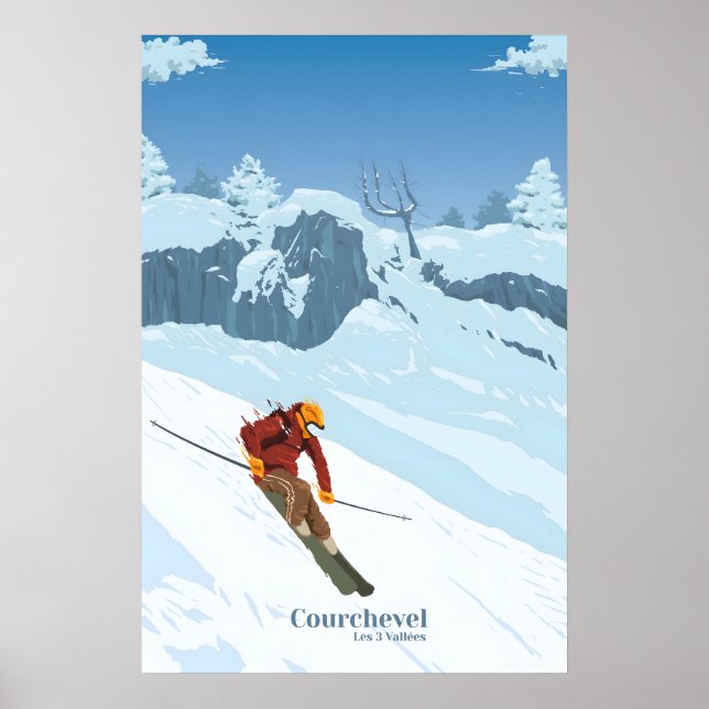 Courchevel Skigebiet Reiseplakat Poster (Vorne)