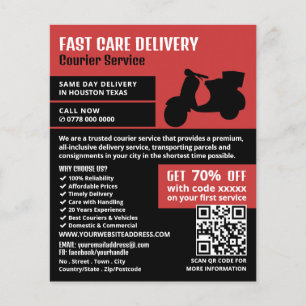 Courier Moped Design, Kurierdienstwerbung Flyer