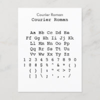 Courier Roman - Zazzle Schriftart Sampler Sheet