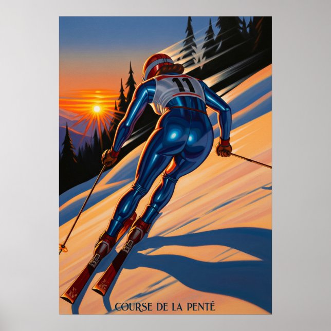 COURSE DE LA PENTE (Slope Race) - Original Art Dec Poster (Vorne)