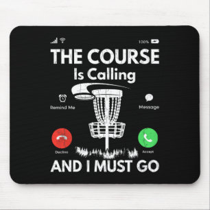 Course ruft lustigen Disc-Golf-Spieler Golfen G Mousepad