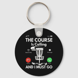Course ruft lustigen Disc-Golfer Golfen G Schlüsselanhänger