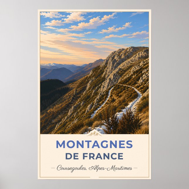 Coursegoules, Frankreich – Berggipfel Poster (Vorne)