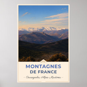 Coursegoules, Frankreich – Bergpanorama Poster
