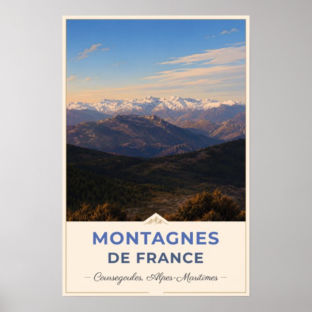 Coursegoules, Frankreich – Bergpanorama Poster (Vorne)