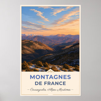 Coursegoules, Frankreich – Tal-Sonnenuntergang Poster