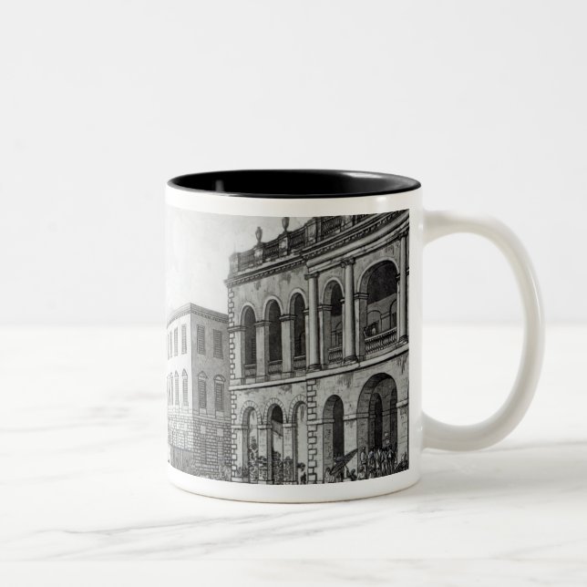 Court des Bürgermeisters und das Gebäude der Zweifarbige Tasse (Rechts)