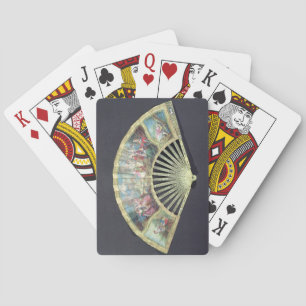 Court Fan, Französisch, 18. Jahrhundert (Elfenbein Spielkarten