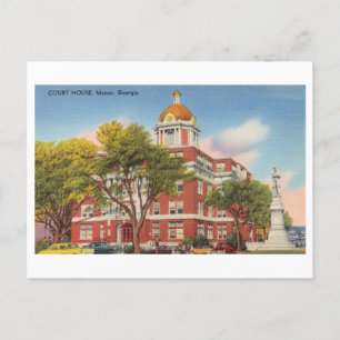 Court House in Macon, Georgia, Vintage Travel Postkarte