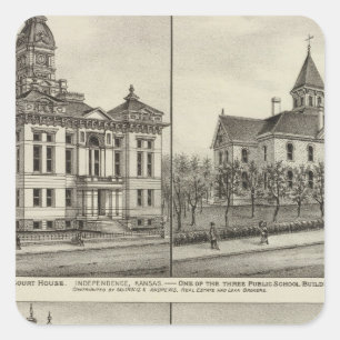 Court House, Kansas Quadratischer Aufkleber