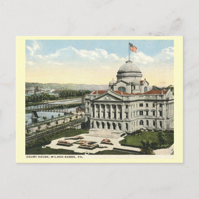 Court House, Wilkes-Barre, Pennsylvania Vintag Postkarte (Vorderseite)