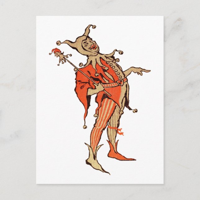 Court Jester Illustration Postkarte (Vorderseite)