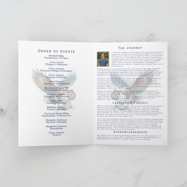 Court of Honor Program Programm (Innenseite)