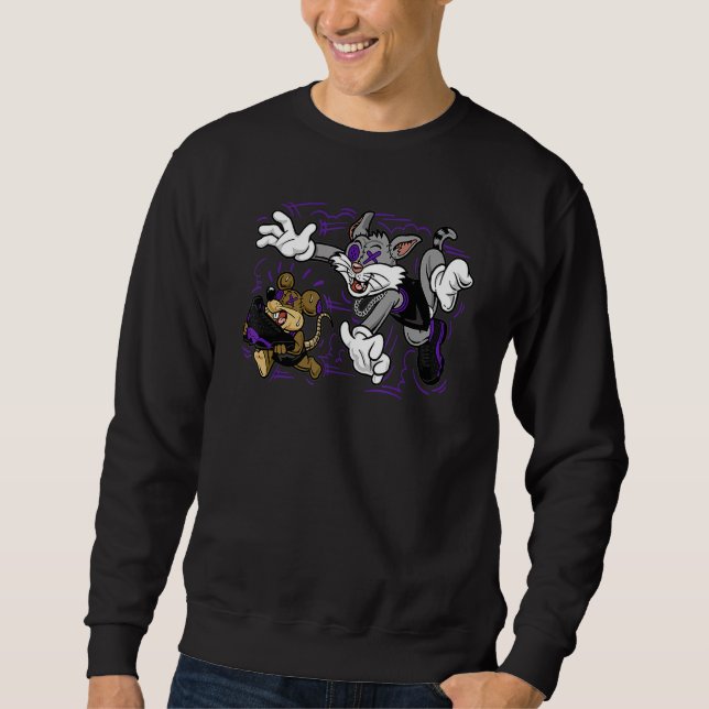 Court Purple 13s Mouse And Cat 13 Retro Court Purp Sweatshirt (Vorderseite)