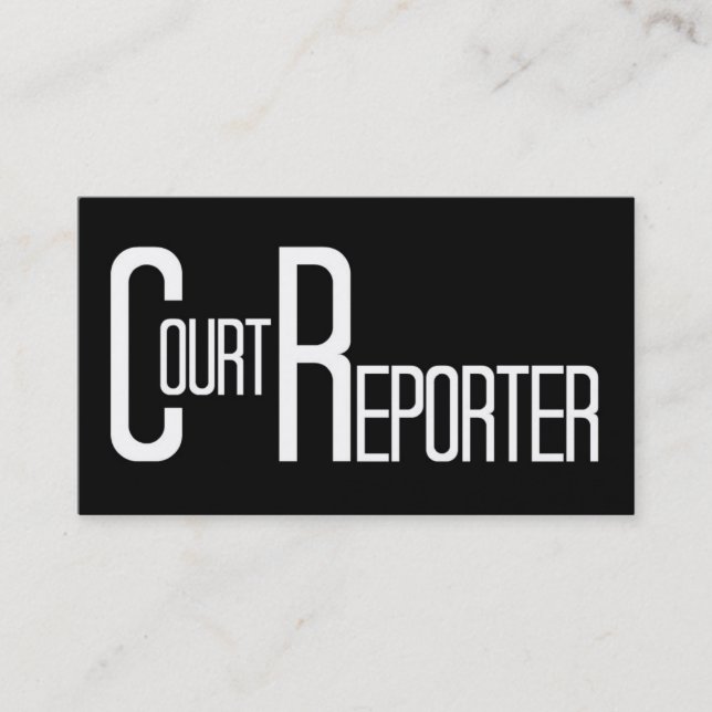 Court Reporter Black Simple Business Card Visitenkarte (Vorderseite)