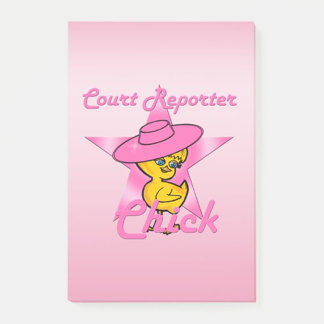 Court Reporter Chick #8 Post-it Klebezettel (Vorderseite)