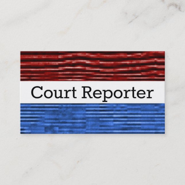 Court Reporter Patriotic Business Card Visitenkarte (Vorderseite)