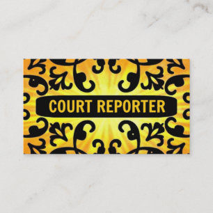 Court Reporter Sunshine Damask Business Card Visitenkarte