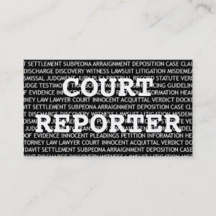 Court Reporter Words Business Card Visitenkarte