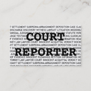 Court Reporter Words Business Card Visitenkarte