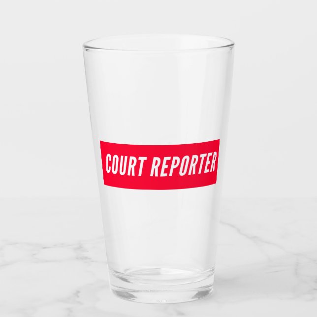 Court Reporting Cup Glas (Vorderseite)