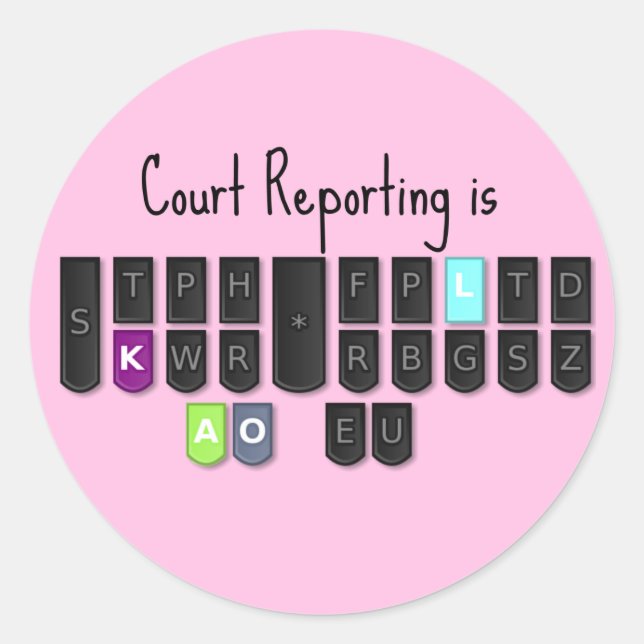 Court Reporting ist Cool Steno Keyboard Stickers (Vorderseite)