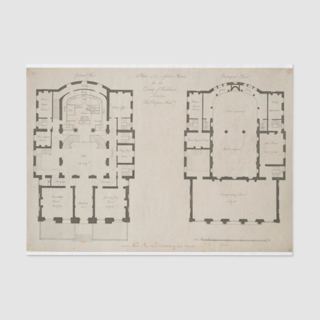 Court Room Detail London UK Diagramm Decoupage Seidenpapier (Vorderseite)