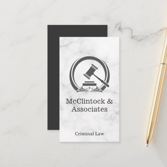 Court Room Gavel | Rechtsanwältin Terminkarte (Vorderseite/Rückseite Beispiel)